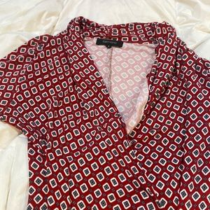 Gorgeous gently used Karen Kane long beautiful red dress with a V-neck